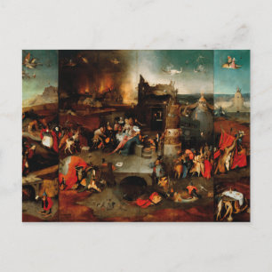 Postal Hieronymus Bosch - Tentación De San Antonio