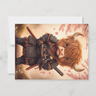 Postal Highland Cow Samurai