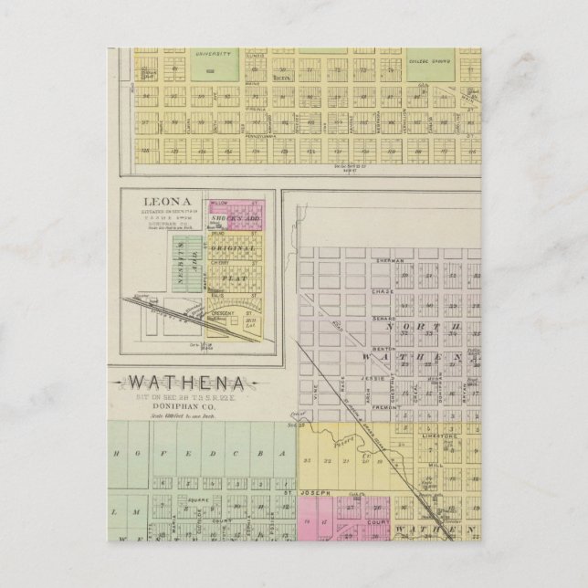 Postal Highland, Wathena, Eagle Springs, Kansas (Anverso)
