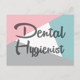 Postal Higienista Dental - Retro Dental Rosa Menta Gris