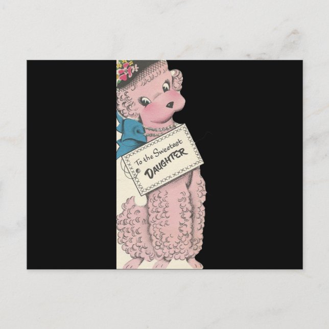 Postal Hija de carne de cerdo de vintage (Anverso)