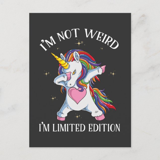 Postal Hija de la edición limitada de Cun Dabbing Unicorn (Anverso)