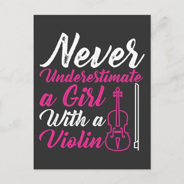 Postal Hija de la orquesta musical de Chica violín (Anverso)