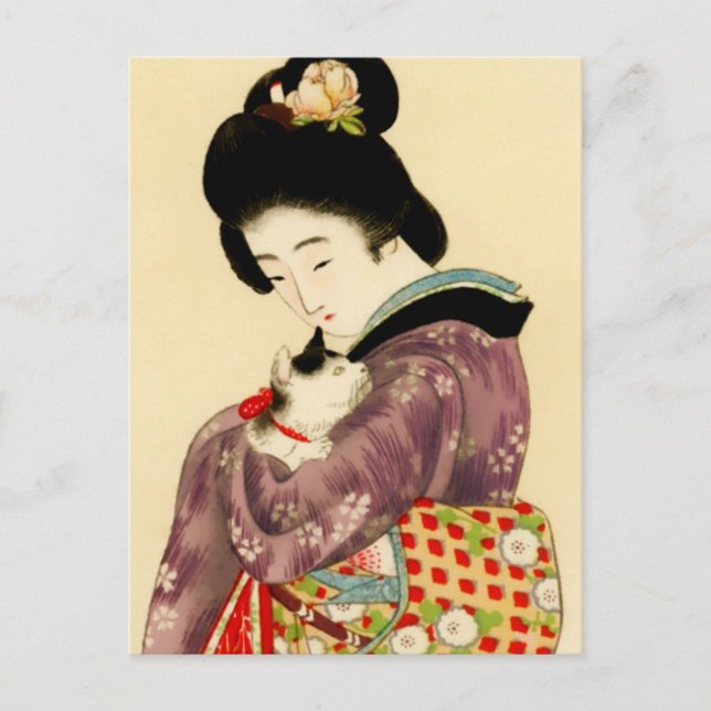 Postal Hija del comerciante por Mizuno Tashikata (Anverso)
