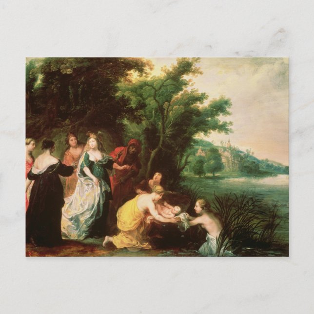 Postal Hija del faraón descubriendo a Moisés (Anverso)