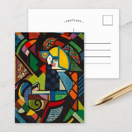 Postal Hija en un balancín | Henry Lyman SaŪen