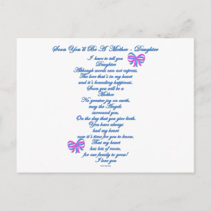 Postal Hija Esperando al Primer Bebé