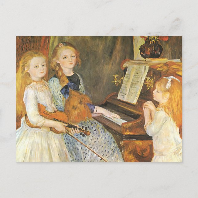 Postal Hijas de Mendes de Catulle por Pierre Renoir (Anverso)
