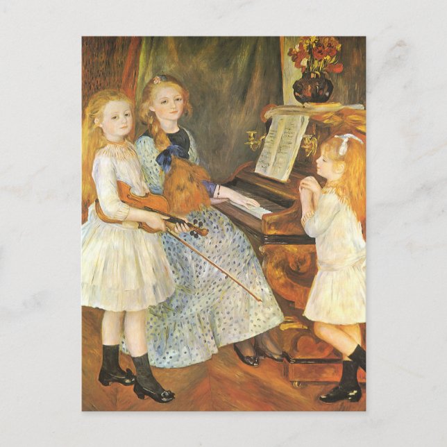 Postal Hijas de Mendes de Catulle por Pierre Renoir (Anverso)