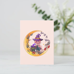 Postal Hijo de una bruja - Diseño de luna creciente