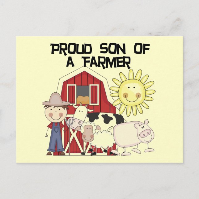 Postal Hijo orgulloso de las camisetas y de los regalos (Anverso)