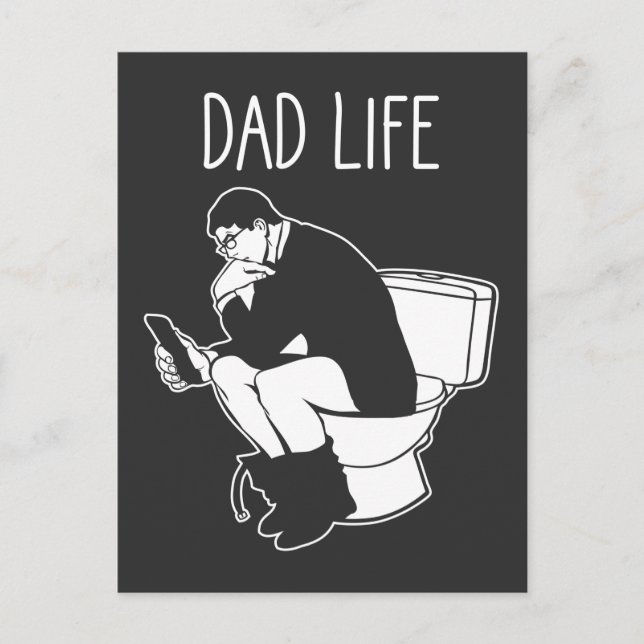 Postal Hilarie Dad Life Fathers Day Toilet Lazy Daddy (Anverso)