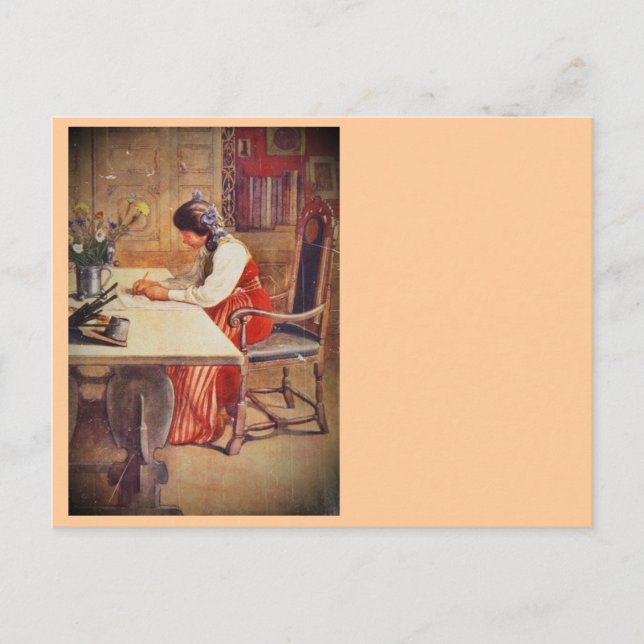 Postal Hilda en la mesa de arte (Anverso)