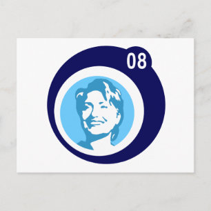 Postal hillary clinton 08. burbujas azules.