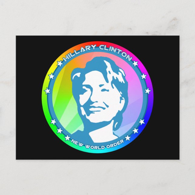 Postal hillary clinton, arcoiris. (Anverso)