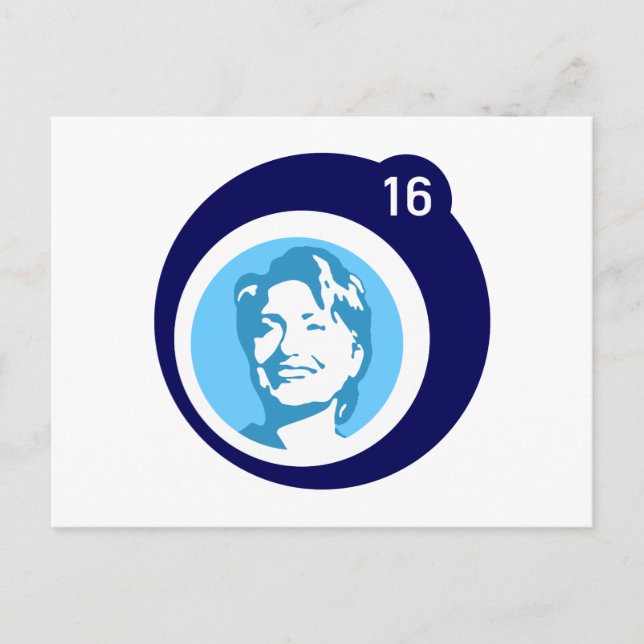 Postal hillary clinton burbuja azul (Anverso)