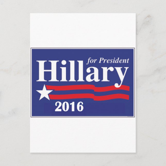 Postal Hillary Clinton para la presidencia 2016 (Anverso)