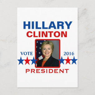 Postal Hillary Clinton para la presidencia 2016