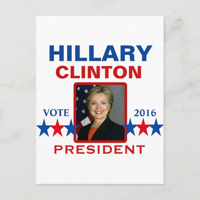 Postal Hillary Clinton para la presidencia 2016 (Anverso)