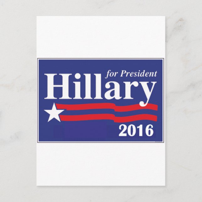 Postal Hillary Clinton para la presidencia 2016 (Anverso)
