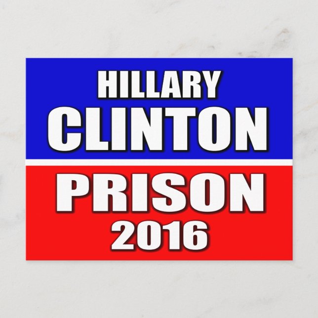 POSTAL "HILLARY CLINTON PARA PRISIÓN 2016" (Anverso)