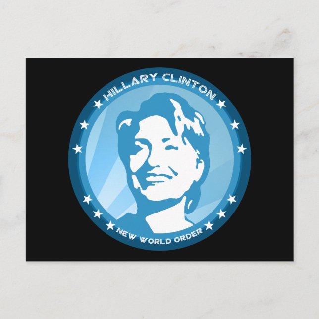 Postal hillary clinton. rayos azules : (Anverso)