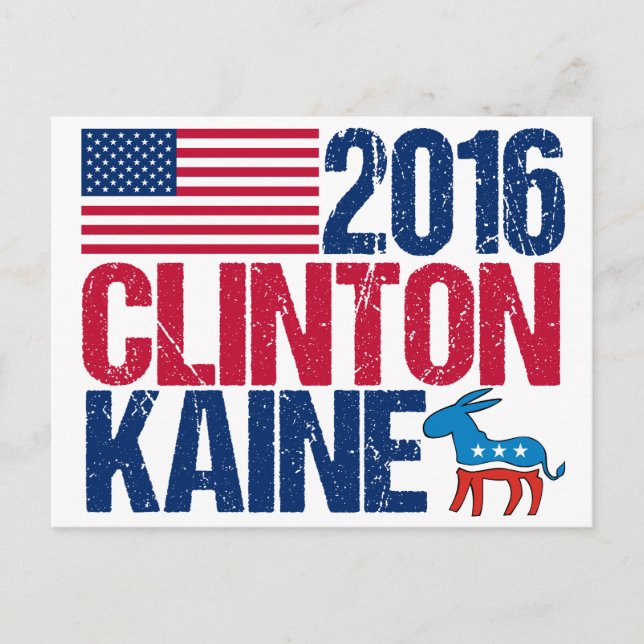 Postal Hillary Clinton Tim Kaine 2016 (Anverso)
