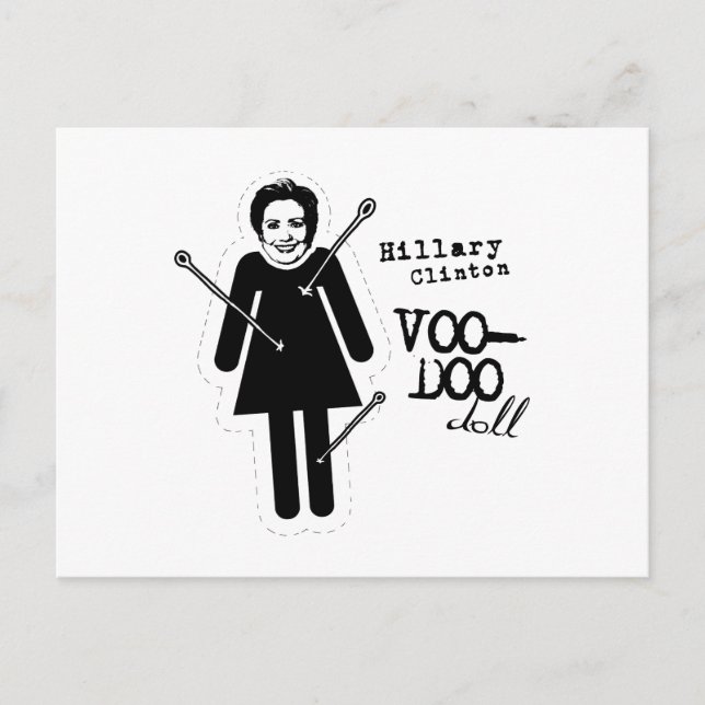 Postal Hillary Clinton VooDoo Doll (Anverso)