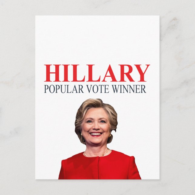 Postal ¡Hillary, ganadora del voto popular! (Anverso)