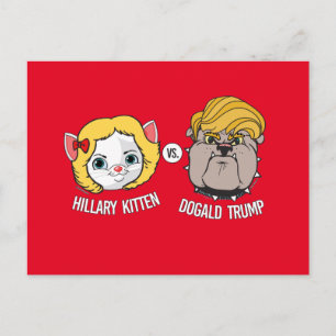 Postal Hillary Kitten contra Dogald Trump - Personalizado