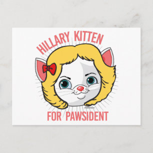 Postal Hillary Kitten para Pawsident