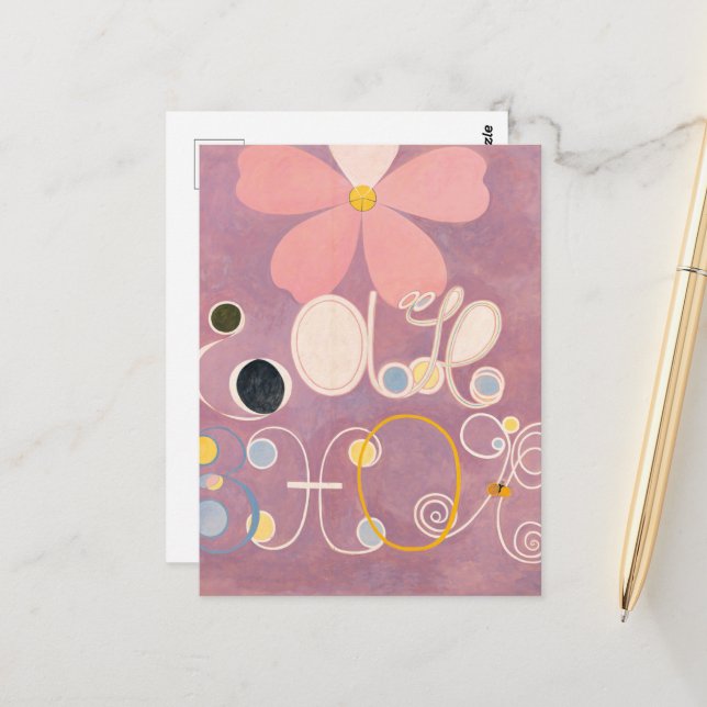 Postal Hilma Af Klint, Los diez más grandes No5, Arte abs (Anverso/Reverso In Situ)