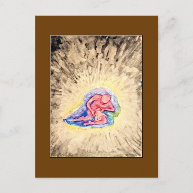 Postal Hilma af Klint - Madre e hijo (Anverso)