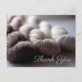 Postal Hilo de Alpaca de Color Beige Marrón Crema Gracias