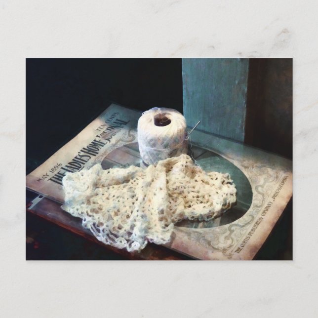 Postal Hilo Doily y Crochet (Anverso)