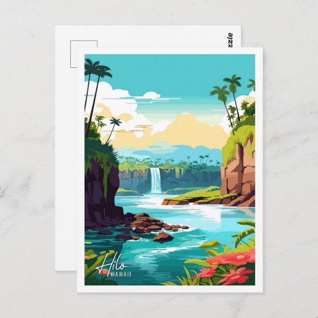 Postal Hilo Hawaii Art Vintage Famous Travel Place (Anverso / Reverso)