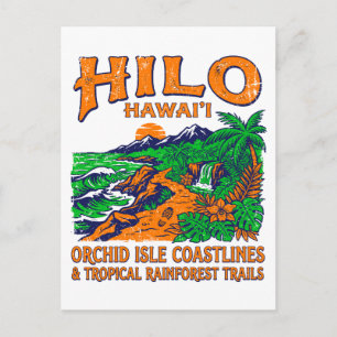 Postal Hilo Hawaii Isla de la Orquídea Senderos de Selva