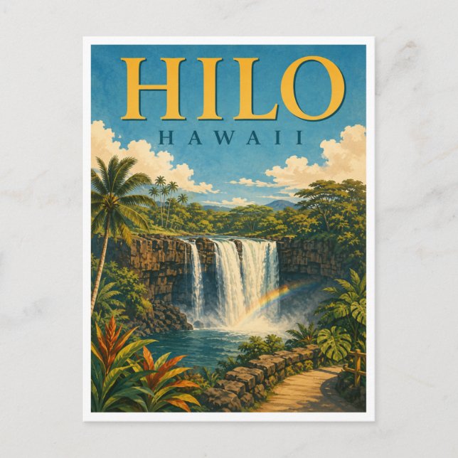 Postal Hilo Hawaii Rainbow Falls GeoSaga (Anverso)