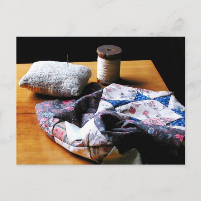 Postal Hilo, Pincushion y Ropa (Anverso)