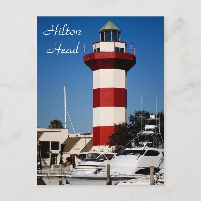 Postal Hilton Head, SC Harbour Town Lighthouse Postcard (Anverso)