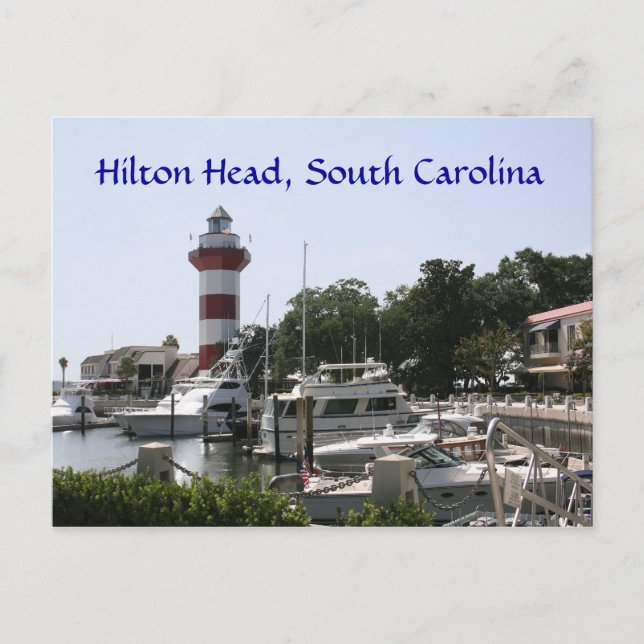 Postal Hilton Head, SC Harbour Town Lighthouse Postcard (Anverso)