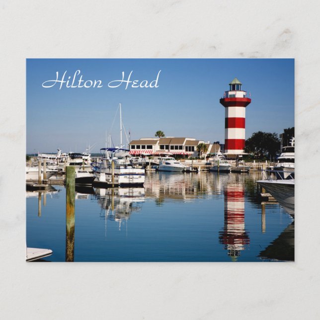 Postal Hilton Head, SC Harbour Town Lighthouse Postcard (Anverso)