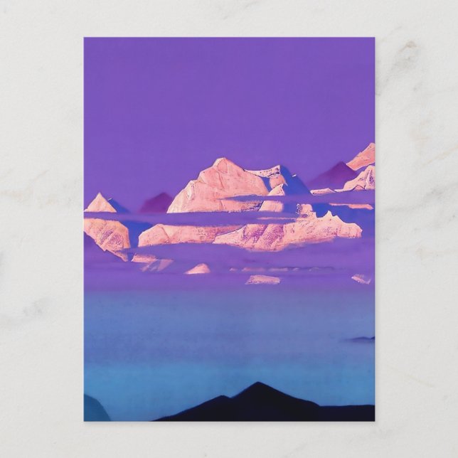 Postal “Himalayas 1933” de Nicholas Roerich (Anverso)