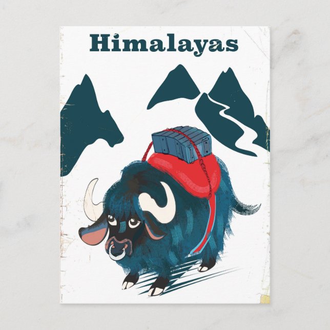 Postal Himalayas Vintage poster de viajes (Anverso)