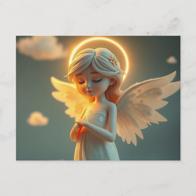 Postal Himmlischer Friedensengel – Leuchtende Liebe (Anverso)
