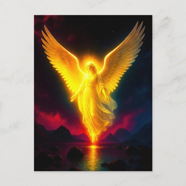 Postal Himmlischer Wächter im goldenen Licht (Anverso)