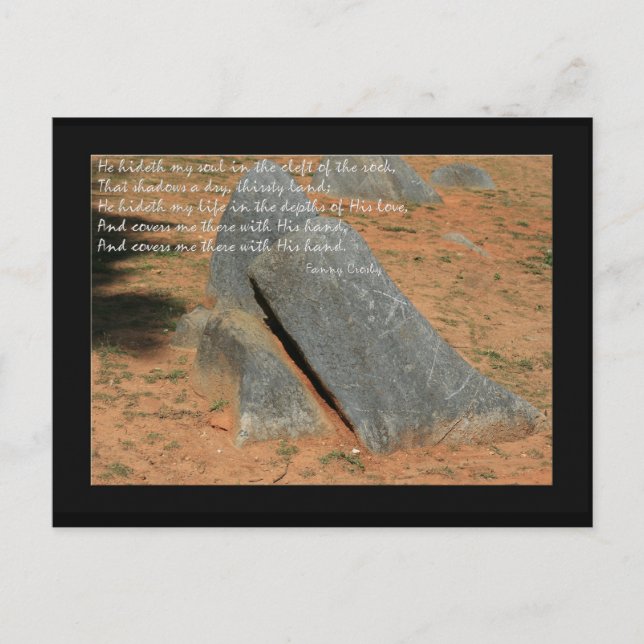 Postal Himno de Fannie Crosby Él escondió mi alma (Anverso)