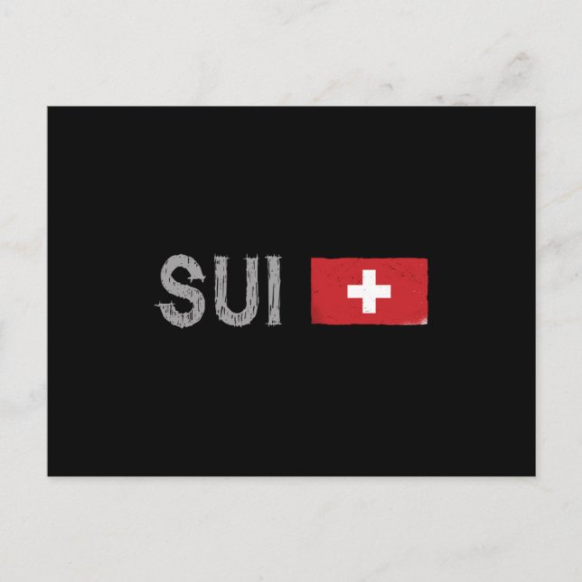 Postal Hinchas de fútbol de Suiza camuflan bandera suiza (Anverso)
