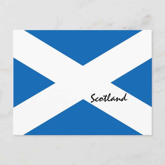 Postal Hinchas de la bandera de Escocia y de Scotland Pat (Anverso)