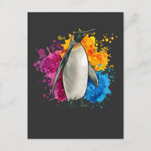 Postal Hinchas de los animales de la nieve de arte pingüi